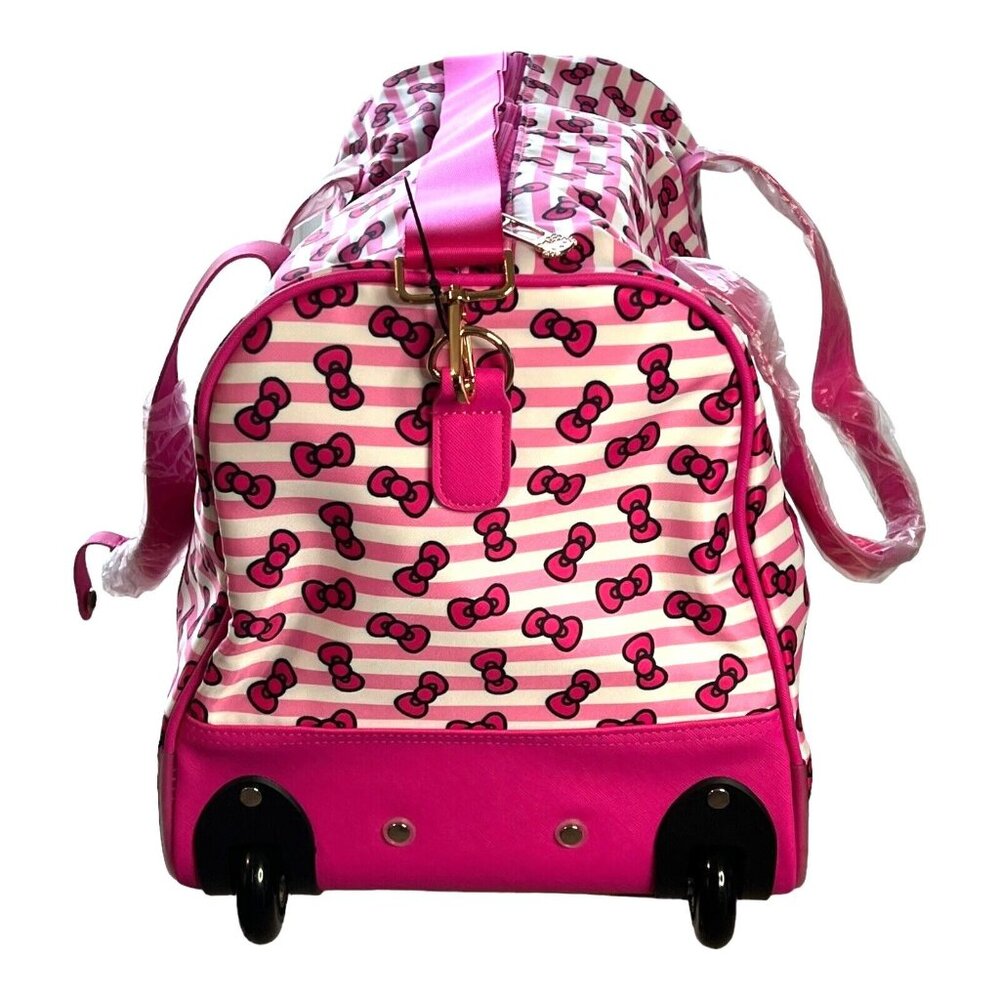 Sanrio Hello Kitty Bioworld Rolling Duffle Luggage Carry-On Travel Bag - Picture 3 of 8